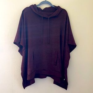 Poncho like hoodie sweater with pockets